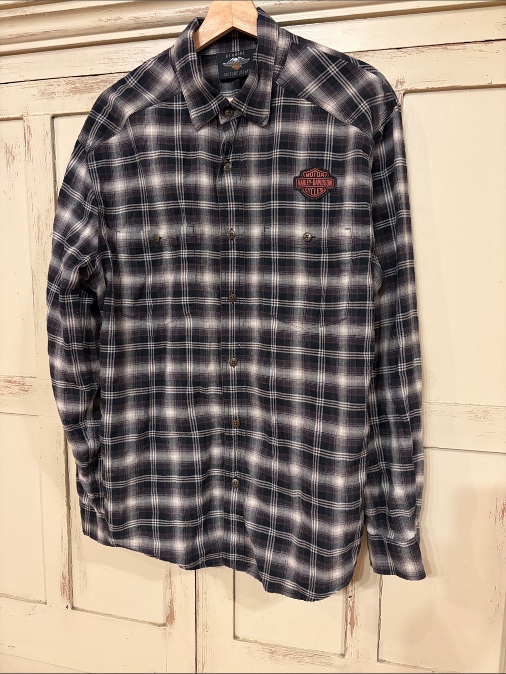 Harley-Davidson Men’s Button Down Plaid Shirt Size Large